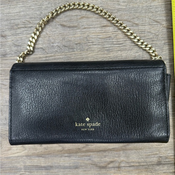 Kate Spade Black Clutch wallet with Bow and Chain - Picture 4 of 5